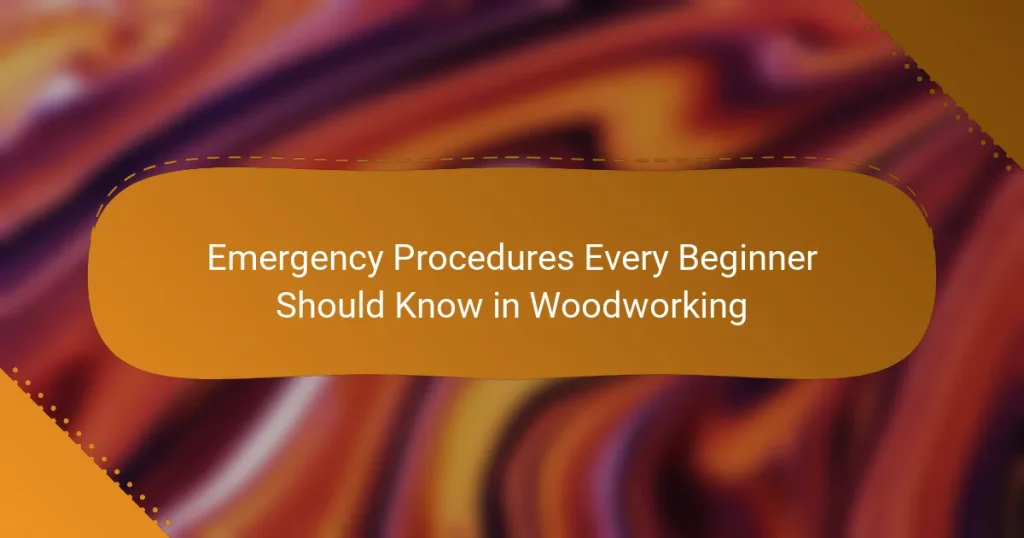 Emergency Procedures Every Beginner Should Know in Woodworking