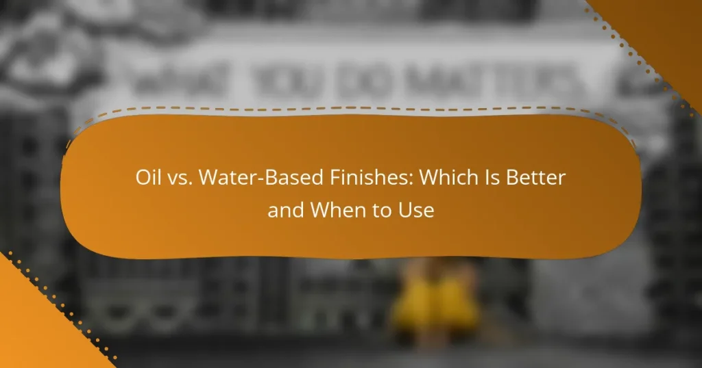 Oil vs. Water-Based Finishes: Which Is Better and When to Use
