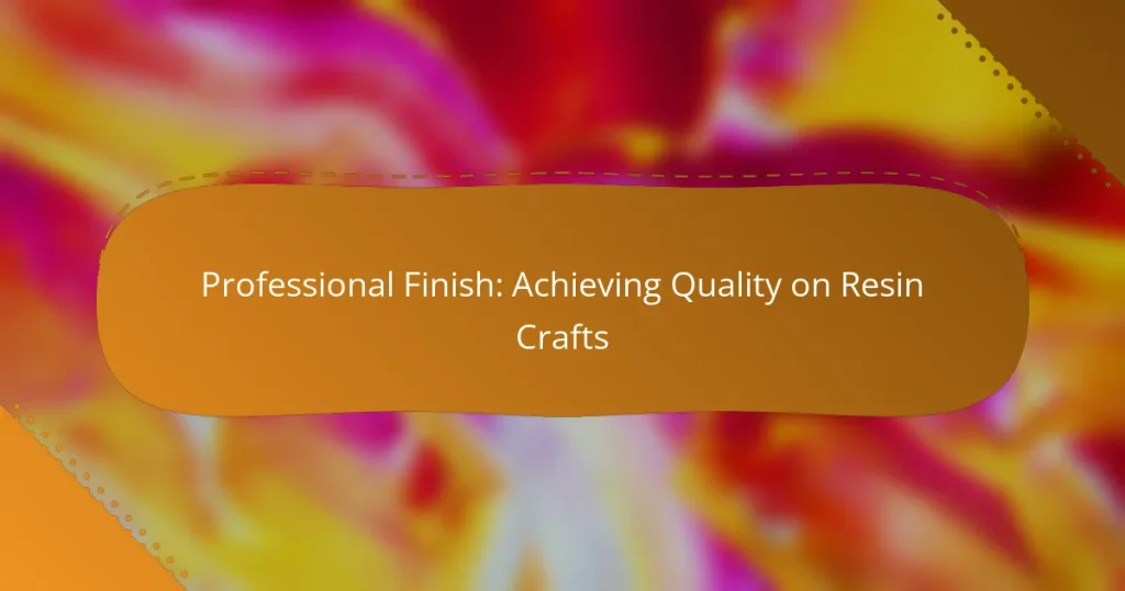 Professional Finish: Achieving Quality on Resin Crafts