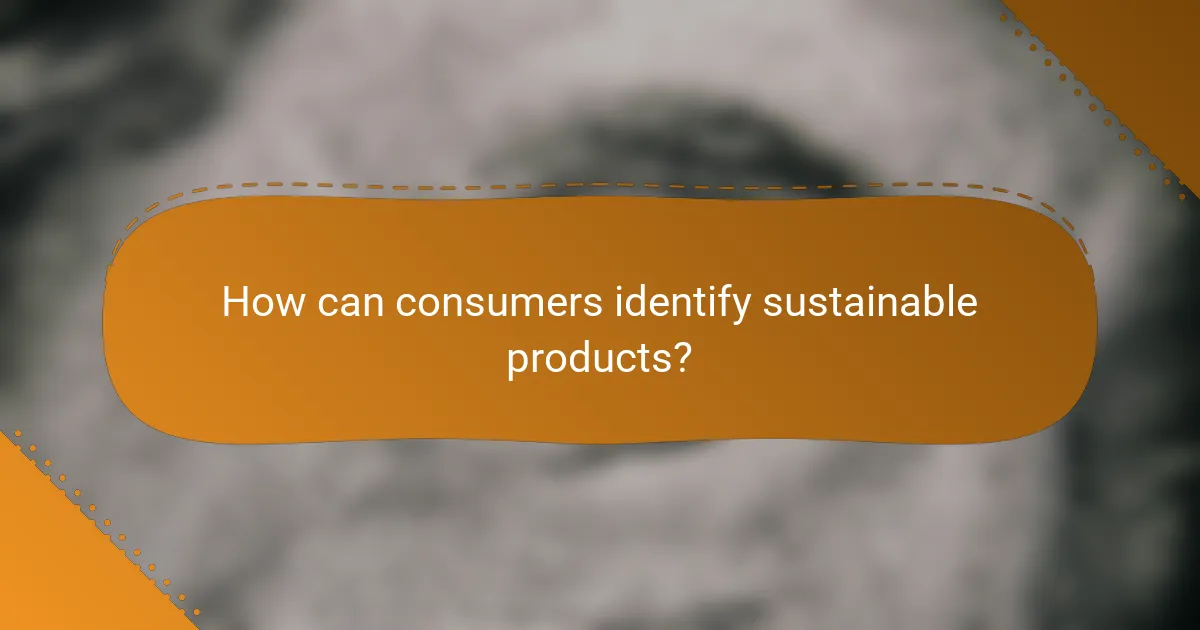 How can consumers identify sustainable products?