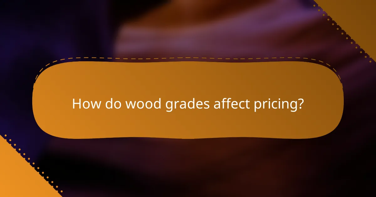 How do wood grades affect pricing?