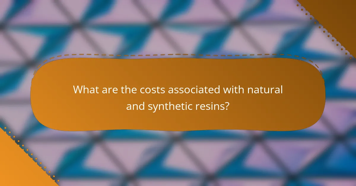 What are the costs associated with natural and synthetic resins?