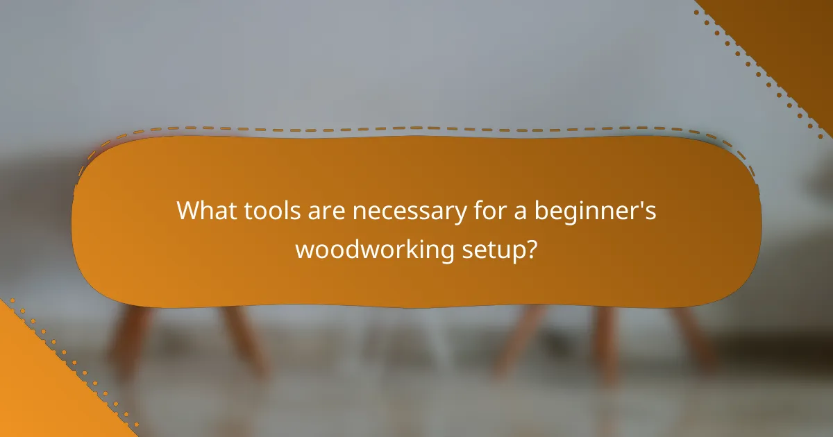 What tools are necessary for a beginner's woodworking setup?